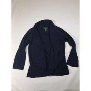 Ralph Lauren Womens Wrap Navy Blue Sweater Size PL